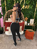 Sexy Women Strapless Crop Top And Bodycon Overalls 2 Pieces Sets NTY-7398