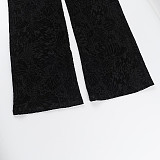 Black Cut-out See-through Lace Strapless Jumpsuit FL-JY25133