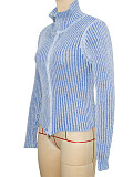 Women's Knitted Cardigan Zipper Fitted Sweater Coat SH-391391