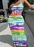 Fashionable And Comfortable Casual Trendy Suspender Print Dress For Women TB-6670