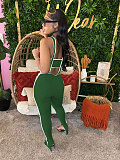 Sexy Women Strapless Crop Top And Bodycon Overalls 2 Pieces Sets NTY-7398