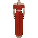 Fashion Women'S Sexy Tube Top Slim See-Through Mesh Dress BY-7430