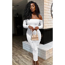 Sexy Off Shoulder Backless Ruched Maxi Dresses DD-88211