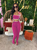 Sexy Women Strapless Crop Top And Bodycon Overalls 2 Pieces Sets NTY-7398