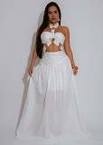 Fashion Halter Neck Tube Top Long Skirt Two Piece Suit For Women NTY-7569