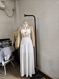 Fashion Halter Neck Tube Top Long Skirt Two Piece Suit For Women NTY-7569