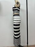 2025 Striped Vest Wrap Hip Long Skirt Set RS-TZ9025
