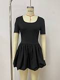 Women's short-sleeved vest slimming and sexy flower bud hem short dress LSD-2431