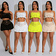 Women'S Off-The-Shoulder Suspender Top High Waist Short Skirt Two-Piece Set NTY-7546
