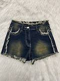Women sexy fringed washable denim shorts LSD-2415