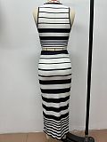2025 Striped Vest Wrap Hip Long Skirt Set RS-TZ9025