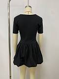 Women's short-sleeved vest slimming and sexy flower bud hem short dress LSD-2431