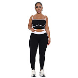 Women's sportswear halter stretch striped pants set two-piece ASL-6801