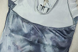 Sexy Halter Neck Long Solid Color Pleated U-neck Waist Tight Skirt Dress JSD-302967