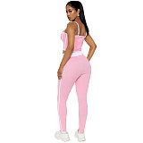 Women's sportswear halter stretch striped pants set two-piece ASL-6801