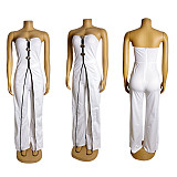 Sexy Tube Top Fake Two Piece Design Elegant Jumpsuit RS-6190