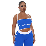 Women's sportswear halter stretch striped pants set two-piece ASL-6801