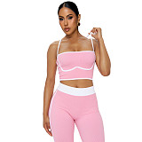 Women's sportswear halter stretch striped pants set two-piece ASL-6801