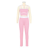 Women's sportswear halter stretch striped pants set two-piece ASL-6801