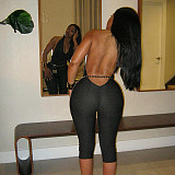Black sexy backless halter women tight capri jumpsuit XINY-J25JP142