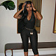 Black sexy backless halter women tight capri jumpsuit XINY-J25JP142