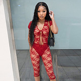 Super sexy transparent lace tops midi pants  briefs women sets XINY-J25ST099