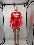 Fashion Printed Women Hoodies And Mini Skirts 2 Pieces Sets MJL-XH901