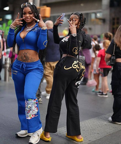 Casual street women print hoodies and long pants 2 pieces sets QYUE-CRQ001