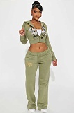 Casual street women print hoodies and long pants 2 pieces sets QYUE-CRQ001