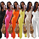 Solid color halter backless lace-up crop top with wide-leg pants women sets BY-7461