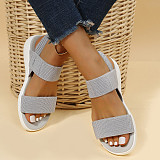 2025 Summer Flat Slope  Thick-soled Fish-mouth Loose Tight One-strap Roman Sandals RS-922