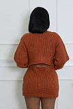 Strap Vest Cardigan High-waisted Lace-up Sweater Short Skirt Three-piece Set RS-6695
