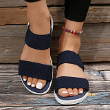 2025 Summer Flat Slope  Thick-soled Fish-mouth Loose Tight One-strap Roman Sandals RS-922