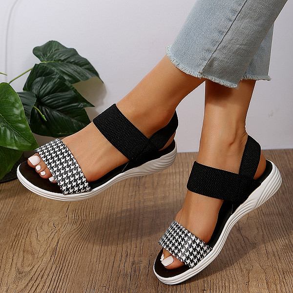 2025 Summer Flat Slope  Thick-soled Fish-mouth Loose Tight One-strap Roman Sandals RS-922