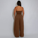 Women pockets sleeveless backless casual long jumpsuit YF-10884