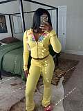 Casual Elastic Waist Lace-up Sweatshirts Pants Sport Women's Three-piece Set RS-8810