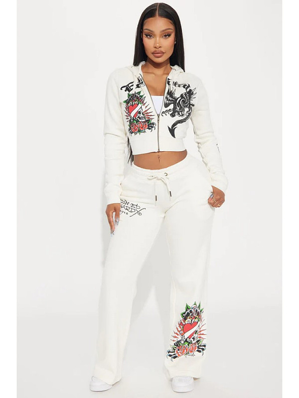 Europe and America Printed Sweatshirt Hoodied Set MJL-HLX001