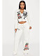 Europe and America Printed Sweatshirt Hoodied Set MJL-HLX001