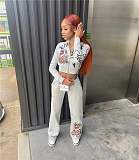 Europe and America Printed Sweatshirt Hoodied Set MJL-HLX001