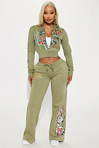 Women's Fashion Positioning Printed Sweatshirt Set MJL-XH801