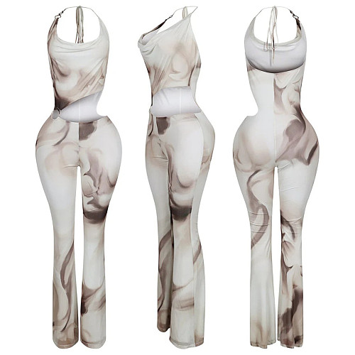 2025 Halter Strapless Summer Sexy Casual Club Solid Jumpsuit YF-10867
