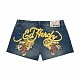 Tiger-patterned Denim Stretch Slim Straight Casual Shorts RS-20250730