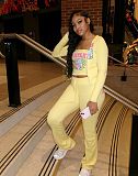 Casual Elastic Waist Lace-up Sweatshirts Pants Sport Women's Three-piece Set RS-8810