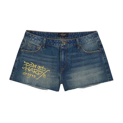 Tiger-patterned Denim Stretch Slim Straight Casual Shorts RS-20250730