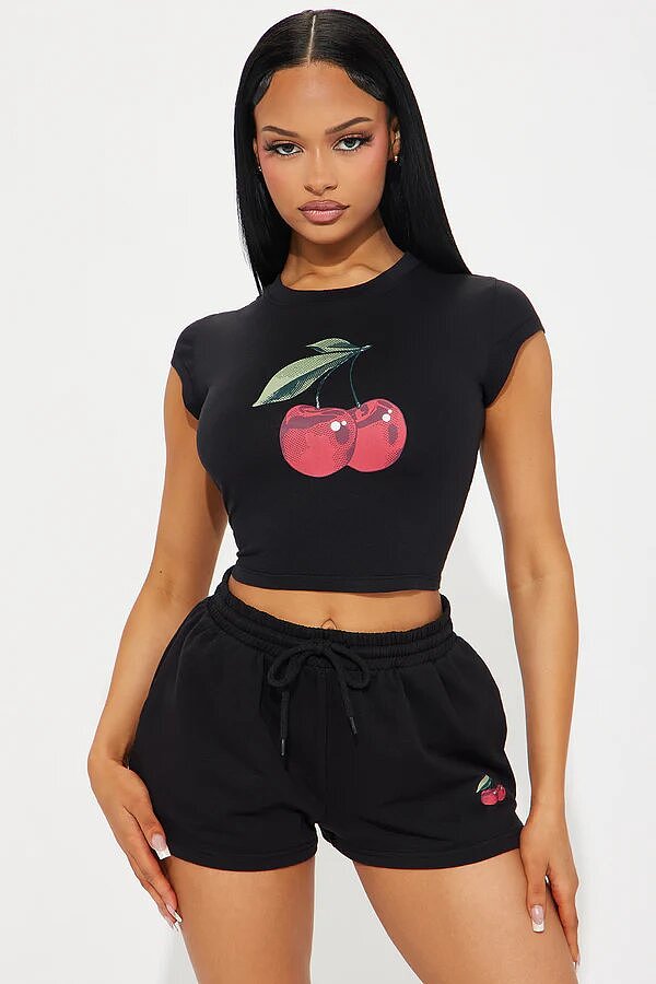 Apple Print Short-sleeved Shirt Shorts Casual Suit RS-XX791
