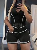 New Fashion Elegant Yoga Slim Fit Top And Shorts Two-Piece Set BG-5070