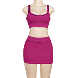 Sexy Women Crop Vest Mini Skirt 2PCS Sets SXE-K24S64305
