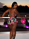 Sexy printed halter crop top and package hips mini skirt two pieces sets FC-1358