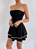 Black sexy strapless backless women tiered short dresses ZYY-23996