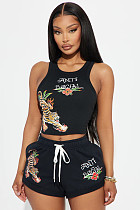 2025 Sleeveless Printed Vest Shorts Women Outfits RS-XH803 2025 Sleeveless Printed Vest Shorts Women Outfits RS-XH803